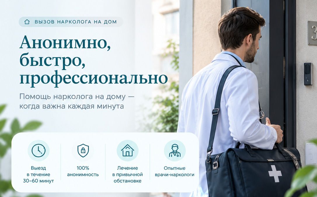 Вызов нарколога на дом — анонимная помощь пациенту